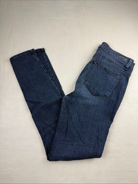 PAIGE Women's High Rise Edgemont Blue Denim Zipper Detail Jeans Size 28